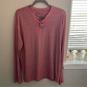 Men's Red Henley Shirt